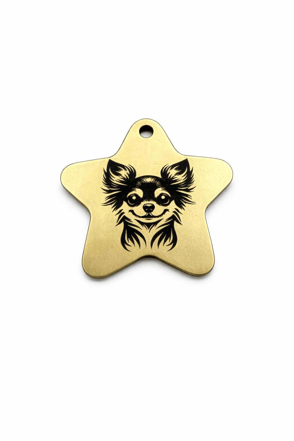 Hundeanhänger Messing Vorderseite