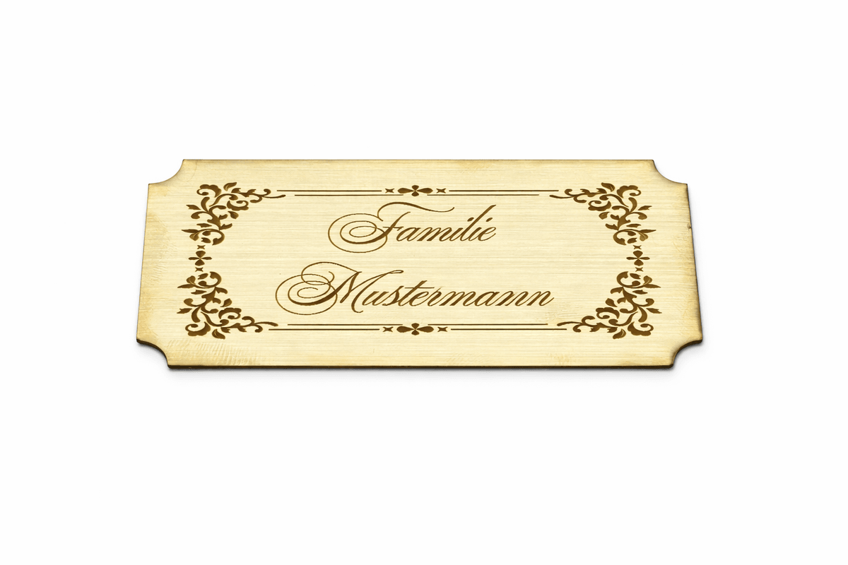Namensschild Messing selbstklebend