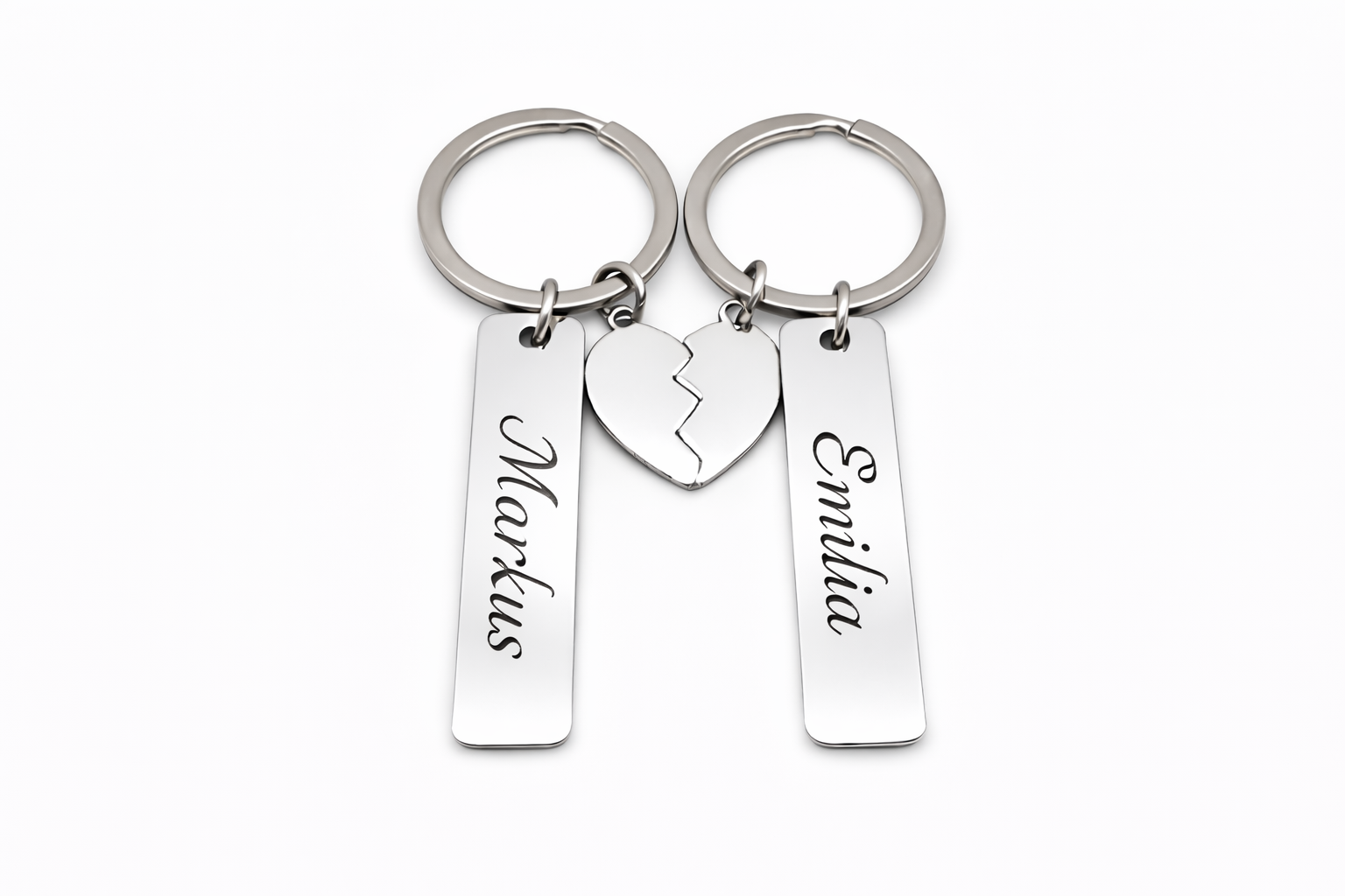 Schlüsselanhänger Edelstahl Partner-Set